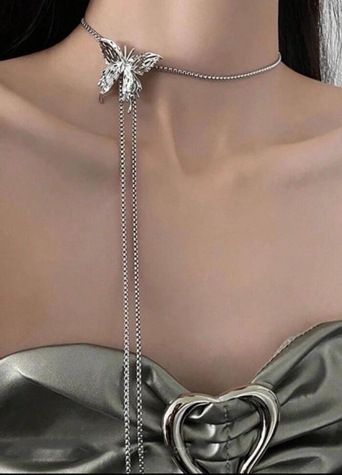Uzun Zincirli Gri Kelebek Zincir - Görsel 2