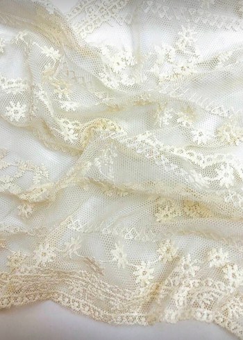 Dantel Detaylı Beyaz Bohem Kadın Bandana - Görsel 3