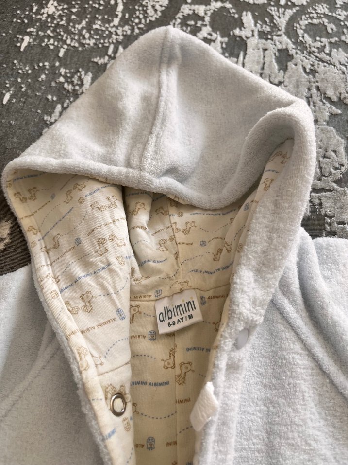 Nakışlı Beyaz Erkek Bebek Tulumu - Görsel 5