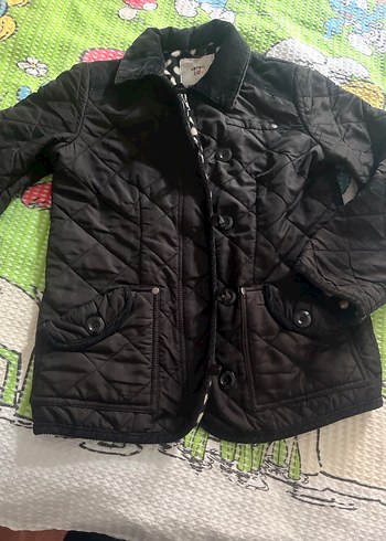 Düğmeli ve fermuarlı  Siyah içi polar puantiyeli mevsimlik mont - Görsel 3