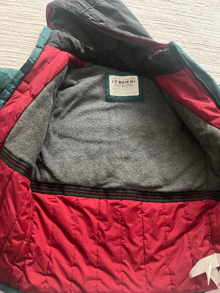 Erkek Çocuk Yeşil fermuarlı -Düğmeli Mont - Görsel 3