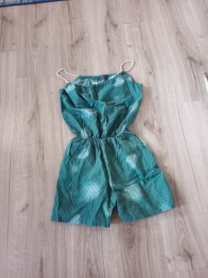 Kadın Turkuaz Askılı Mini Tulum - Görsel 2