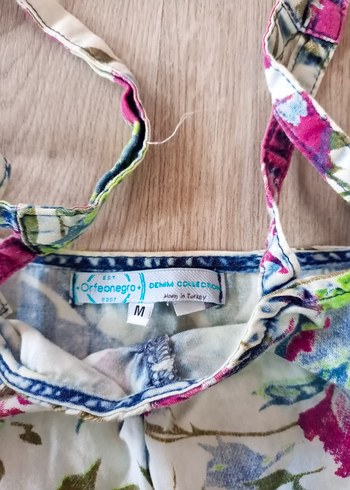 Çiçek Desenli Askılı Tulum - Görsel 4