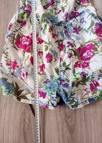 Çiçek Desenli Askılı Tulum - Görsel 6