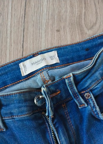 Mango Mavi Kadın Regular Fit Denim Pantolon - Görsel 7