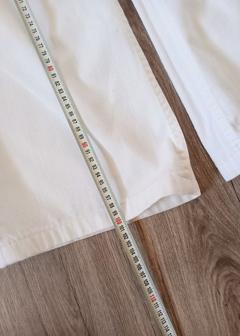 Beyaz Pamuklu Rahat Kesim Kadın Pantolon - Görsel 5