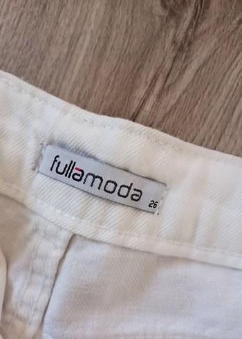 Beyaz Pamuklu Rahat Kesim Kadın Pantolon - Görsel 3