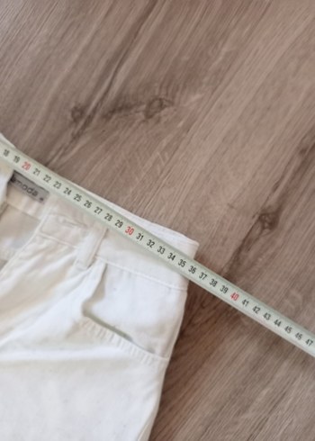 Beyaz Pamuklu Rahat Kesim Kadın Pantolon - Görsel 6