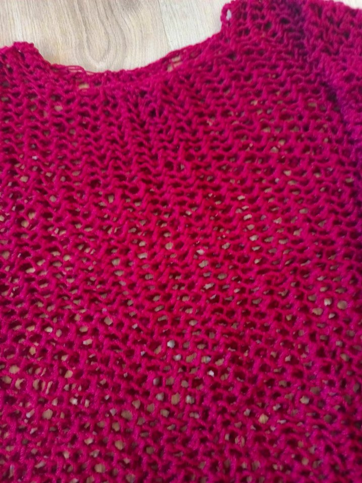 Bordo Örgü Kadın Mini Kazak - Görsel 3