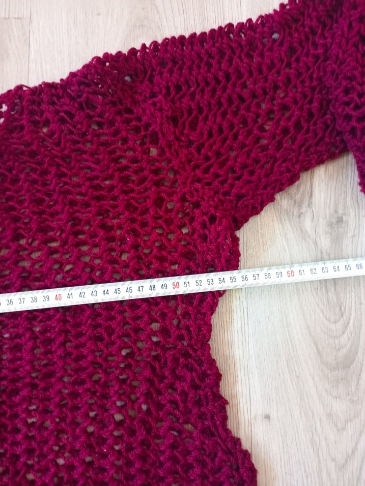 Bordo Örgü Kadın Mini Kazak - Görsel 4