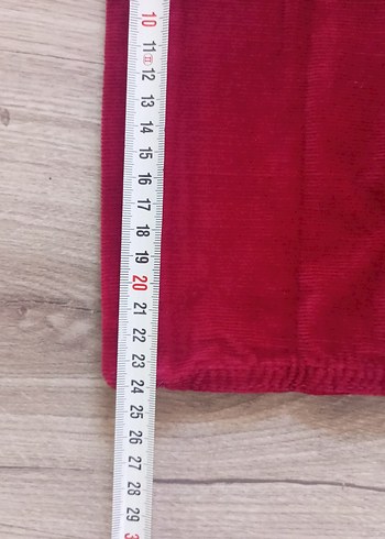 Bordo Kadın kadife  Kesim Pantolon - Görsel 7