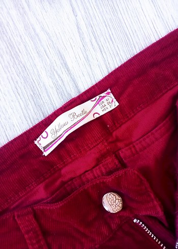 Bordo Kadın kadife  Kesim Pantolon - Görsel 2