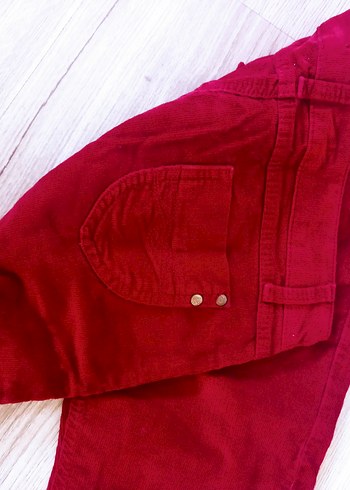 Bordo Kadın kadife  Kesim Pantolon - Görsel 3