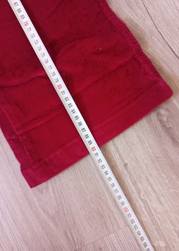 Bordo Kadın kadife  Kesim Pantolon - Görsel 6