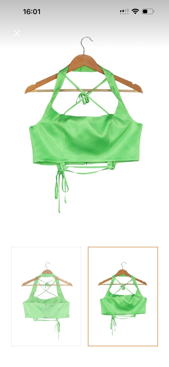 Yeşil Fermuarlı Mini Straplez Bustiyer - Görsel 2