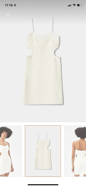 Bershka Mini beyaz elbise