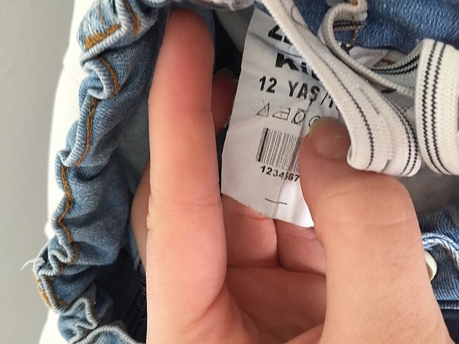 11-12 Yaş Beden mavi Renk Kız çocuk pantolon