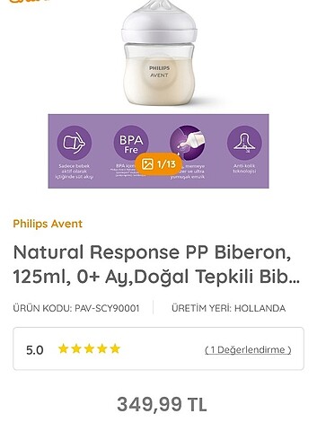 Beden beyaz Renk Philips avent yavaş akış biberon