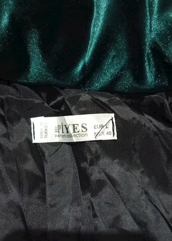 Kadın Uzun Koyu Yeşil kadife Kapüşonlu Kaban - Görsel 2