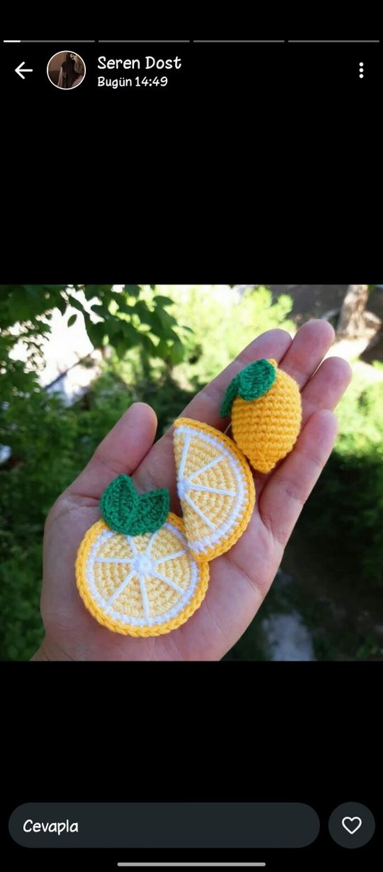 Renkli Örgü Turuncu toka Seti - Görsel 2