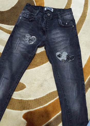 cocuk Mavi ve Gri Beli Tokalı Slim Jean - Görsel 3