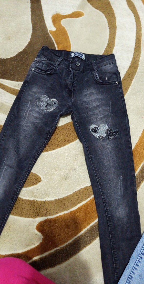 cocuk Mavi ve Gri Beli Tokalı Slim Jean - Görsel 3