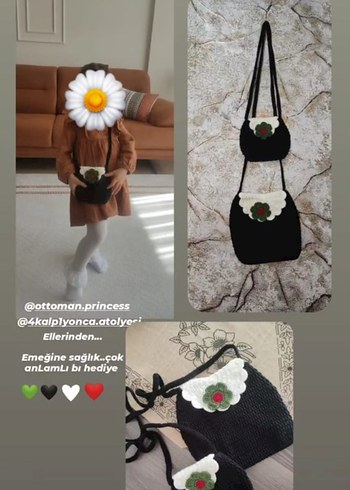 Filistin bayrağı renklerinde anne kız cantasi - Görsel 7