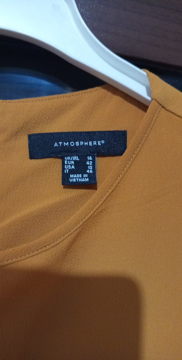 Camel Renkli Kadın Kapri Kollu Salaş Bluz - Görsel 3