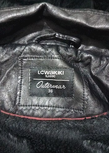 Kadın Siyah Deri Kapüşonlu Biker Ceket - Görsel 3