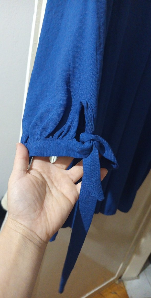 Uzun Kollu Mavi Salaş Tunik - Görsel 3