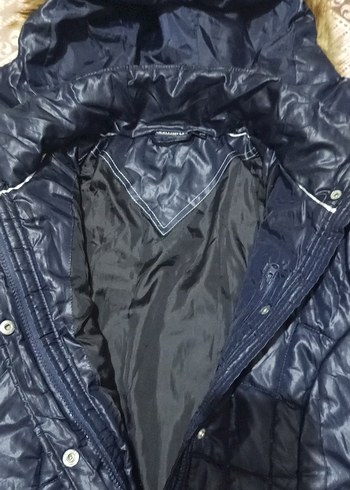 Kadın Mavi Kapitone uzun Kışlık Mont - Görsel 2