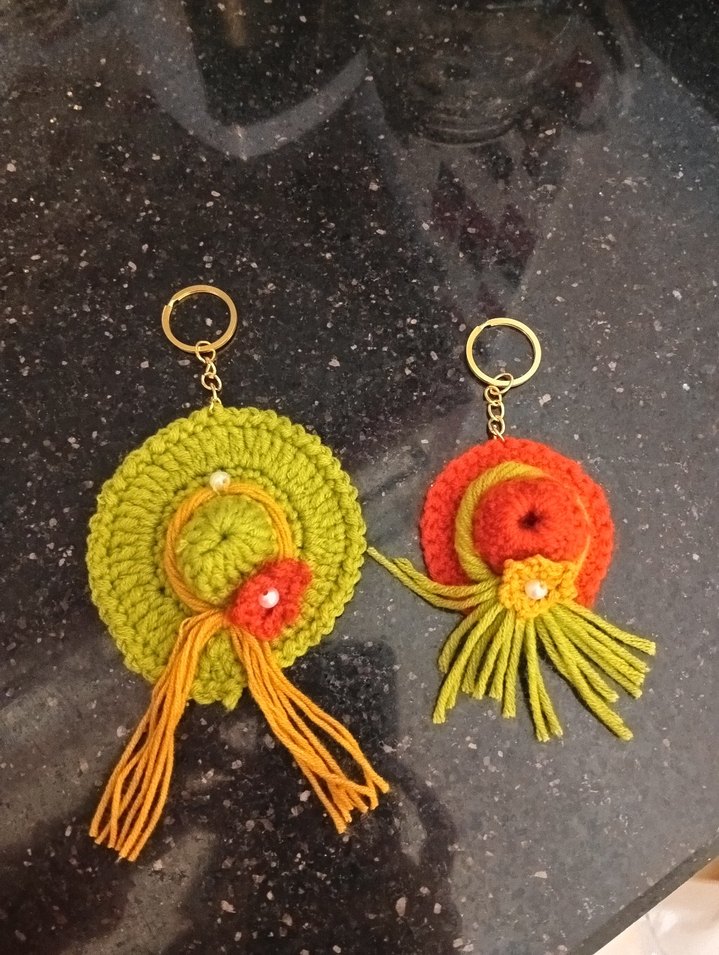 Renkli Püsküllü Bohem Anahtarlık Seti - Görsel 2