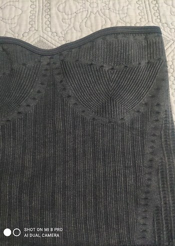 Bershka Gri straplez crop - Görsel 3