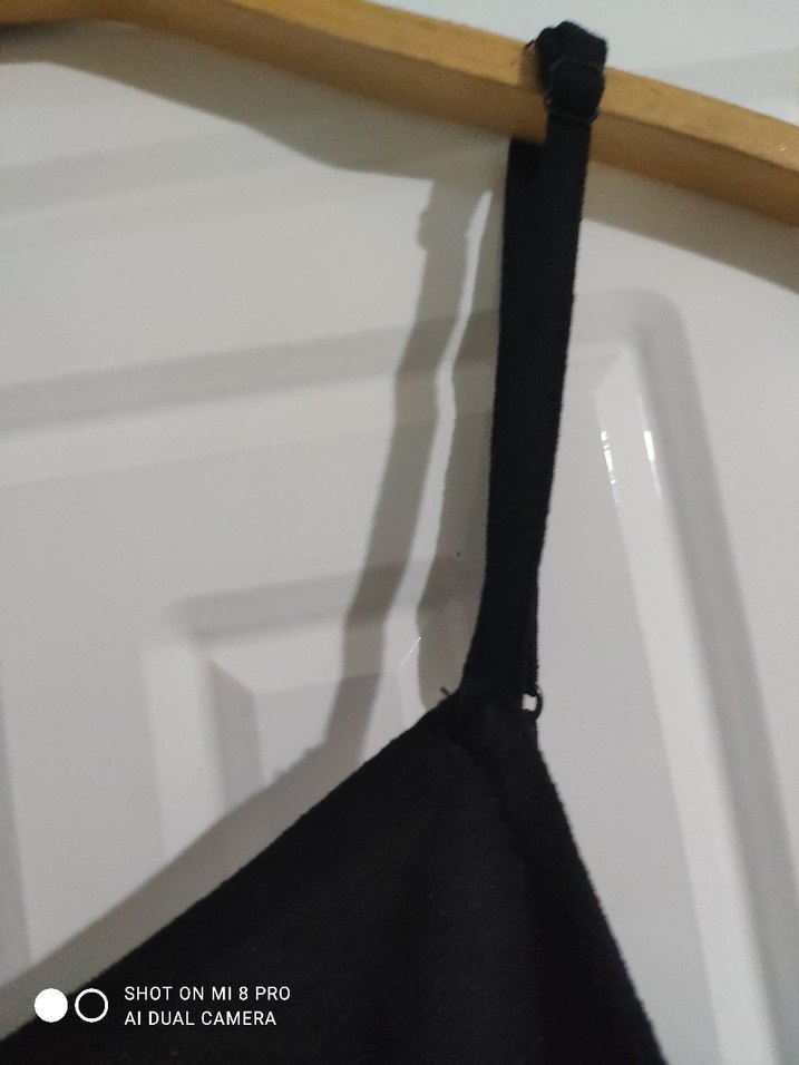 Siyah Mini V Yaka Kolsuz Elbise - Görsel 3