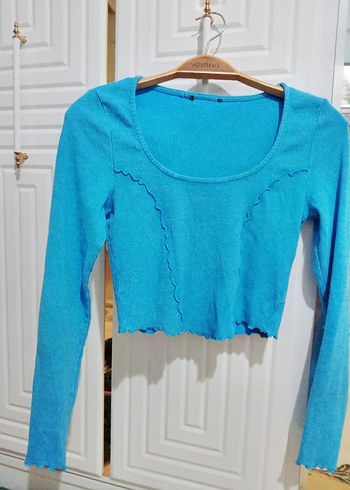 Uzun Kollu Kısa Mavi Bluz - Görsel 5