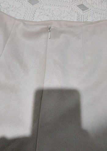 Bej Süet Kadın Mini Etek - Görsel 4