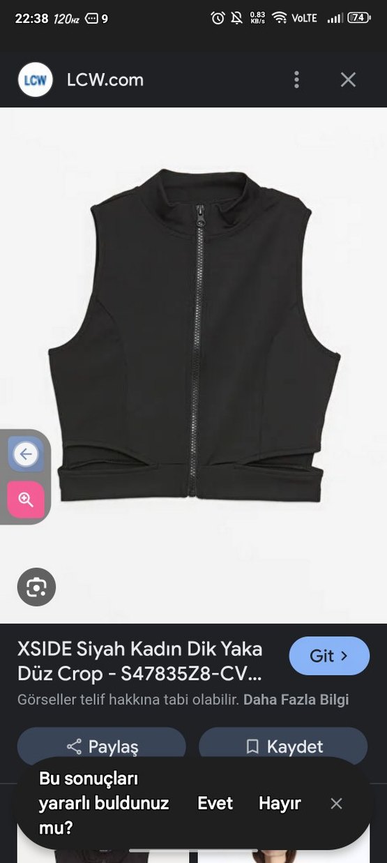 XSIDE Siyah Dik Yaka Kemerli Crop Top - Görsel 4