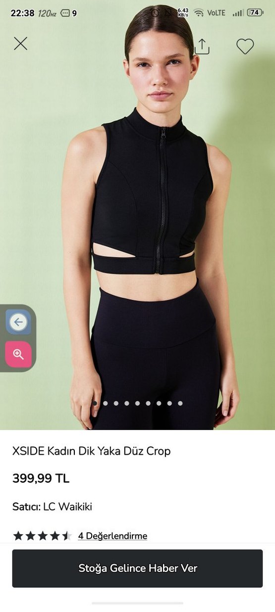 XSIDE Siyah Dik Yaka Kemerli Crop Top - Görsel 2