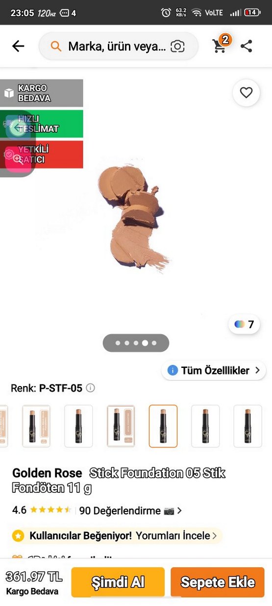 Golden Rose Stick Foundation 05 Beige - Görsel 2