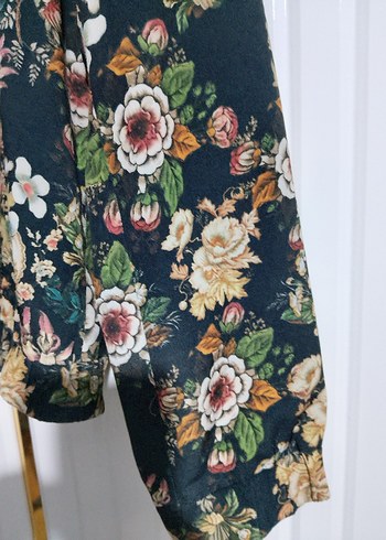 Çiçek Desenli Fermuarlı Kadın Ceket - Görsel 2