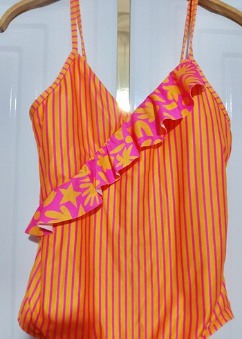 Penti Turuncu Çizgili Kız Mayo - Görsel 8