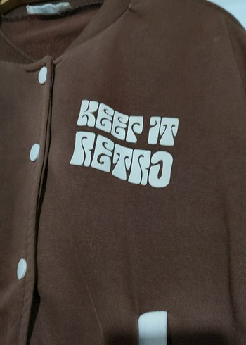 Düğmeli Kahverengi Sweatshirt Ceket - Görsel 6