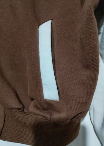 Düğmeli Kahverengi Sweatshirt Ceket - Görsel 5