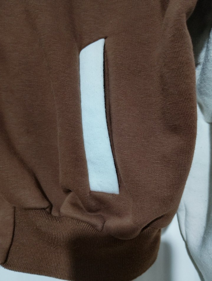 Düğmeli Kahverengi Sweatshirt Ceket - Görsel 5