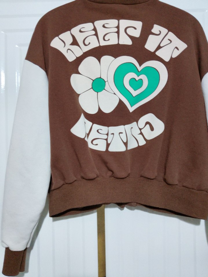 Düğmeli Kahverengi Sweatshirt Ceket - Görsel 4