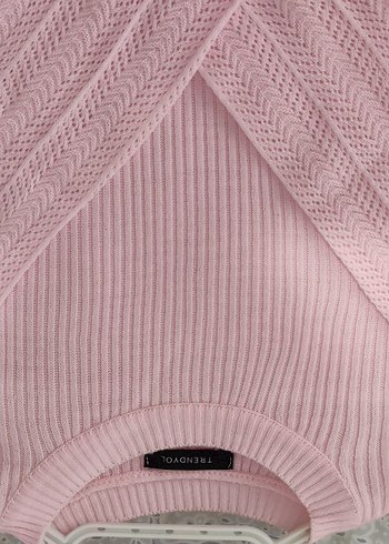 Pembe İnce Triko Kadın Kazak - Görsel 3