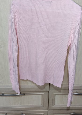 Pembe İnce Triko Kadın Kazak - Görsel 2