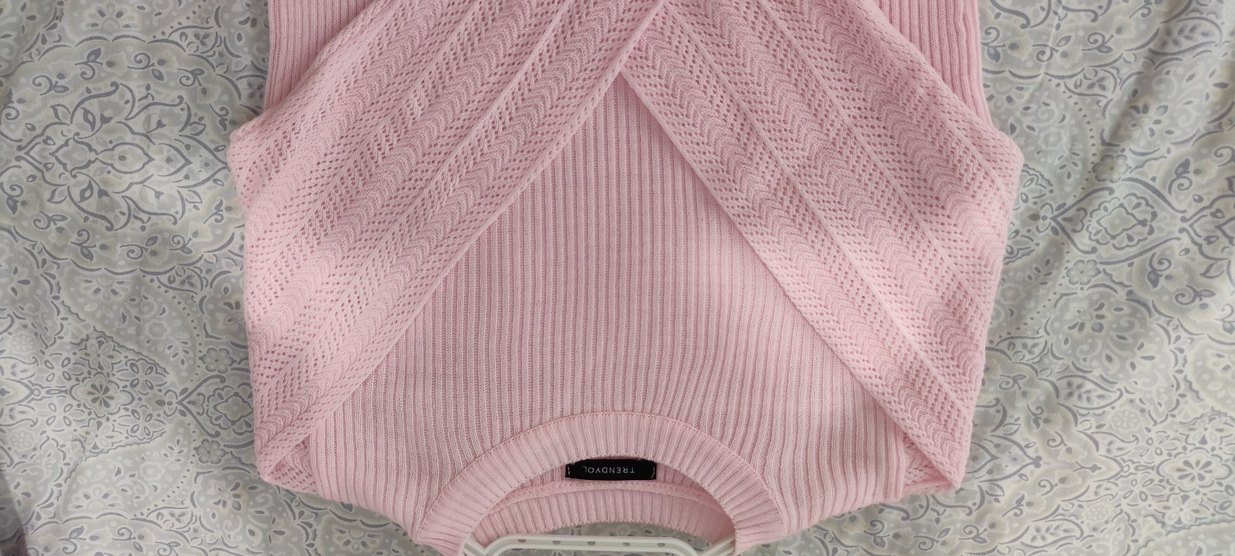 Pembe İnce Triko Kadın Kazak - Görsel 3