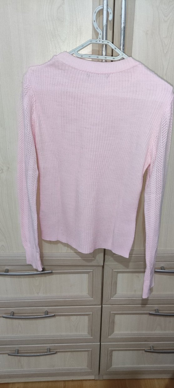 Pembe İnce Triko Kadın Kazak - Görsel 2