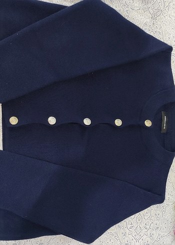 Düğmeli Lacivert Kadın Hırka - Görsel 5